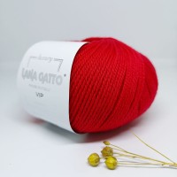 Włóczka Vip 1010 Rosso - wełna merino extrafine z kaszmirem