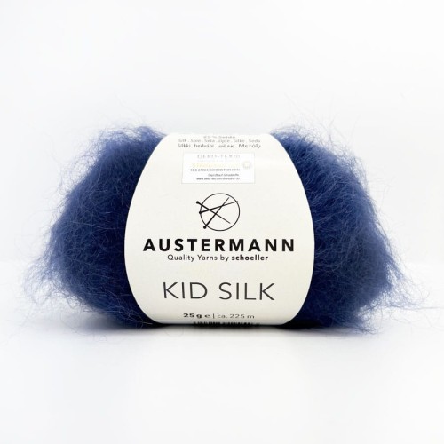granatowy kidsilk z jedwabiem