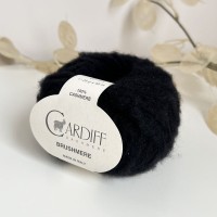 Włóczka Cardiff Brushmere 110 Black - 100% wełna kaszmirowa