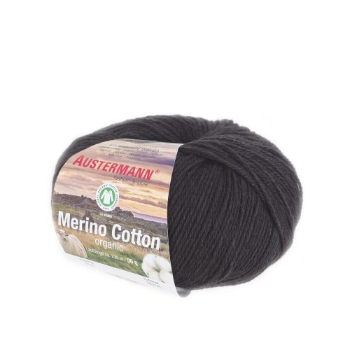 Włóczka Merino Cotton Organic czarna