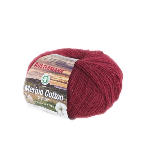 bordowa włóczka Merino Cotton Organic