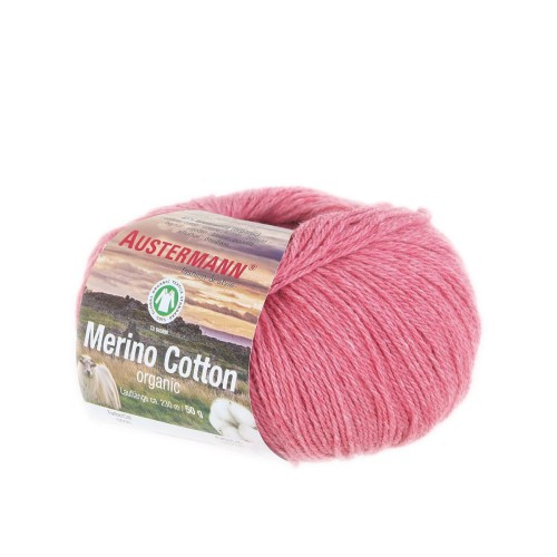 różowa włóczka Merino Cotton Organic