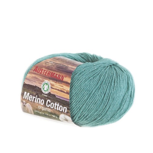 turkusowa włóczka Merino Cotton organic