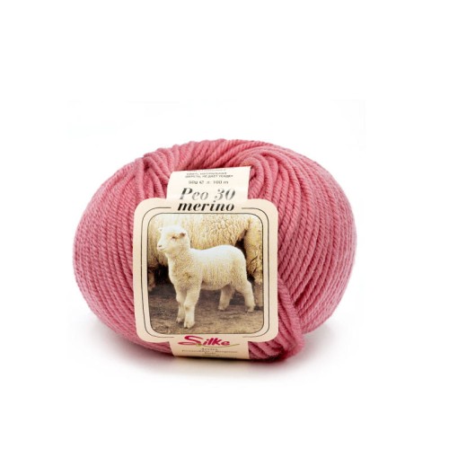 różowa wełna merino PEO