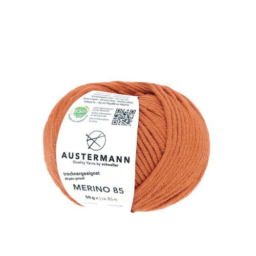 Merino 85 - wełna z merynosów w kolorze pomarańczowym