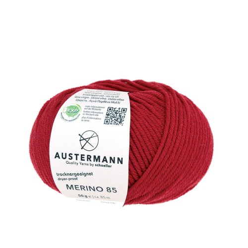Merino 85 - czerwona włóczka merino
