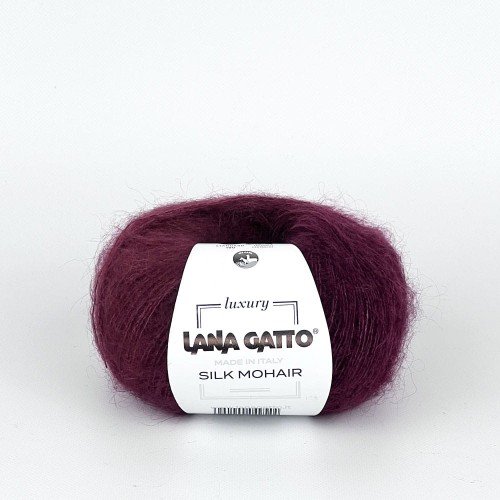 bordowa włóczka Silk mohair