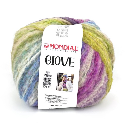 Włóczka Giove 599 - multikolorowy duży motek 300g