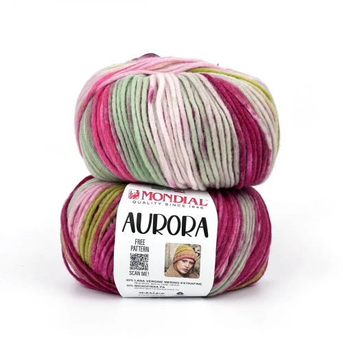 Włóczka Aurora 615 mulikolorowa wełna merino extrafine