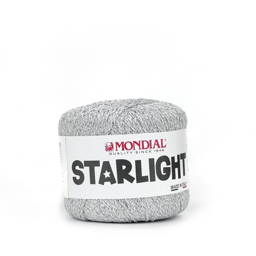 Włóczka Starlight 832 White z połyskiem metalicznym