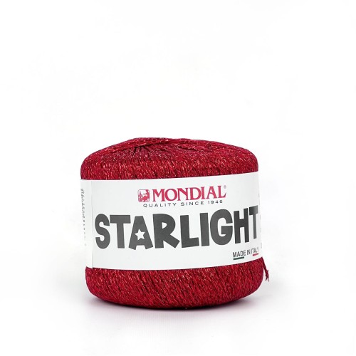 Włóczka Starlight 836 Red z połyskiem metalicznym