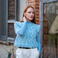 Pois 798 Cream/Anthracite - kidmohair z bawełnianymi