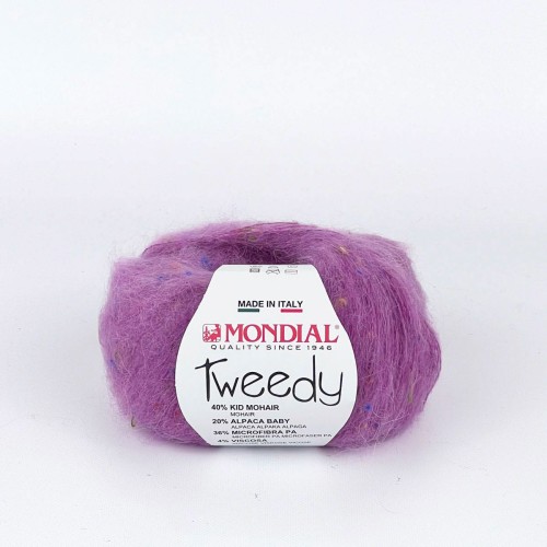 Włóczka Tweedy 705 Lilac - kidmoher z efektem tweed