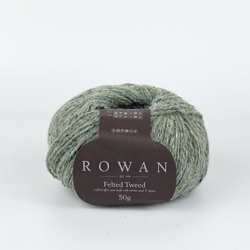 włóczka felted tweed rowan w kolorze zgaszonej zieleni