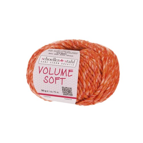melanżowa włóczka volume soft pomarańczowa