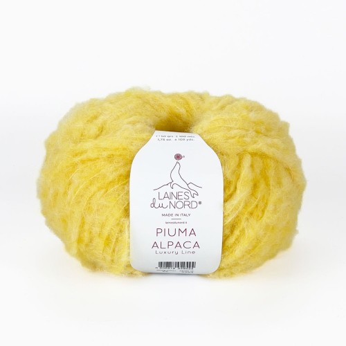 żółta Piuma Alpaca 025 puszysta alpaka z wełną