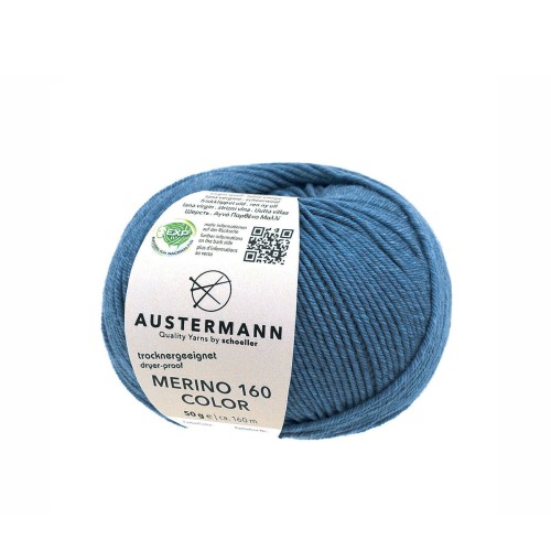 Włóczka Merino Color 160 col. 1214 jeansowy błękit