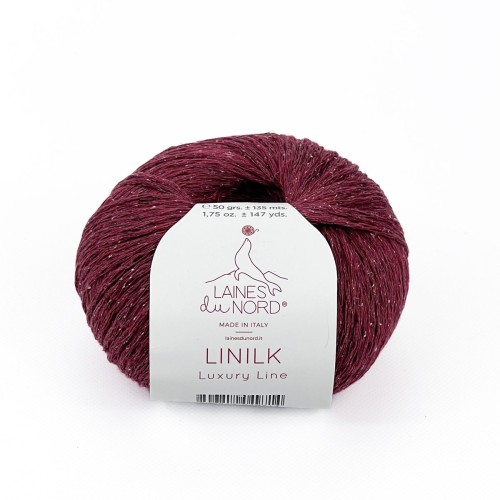Włóczka Linilk 010 - przygaszony czerwono-bordowy