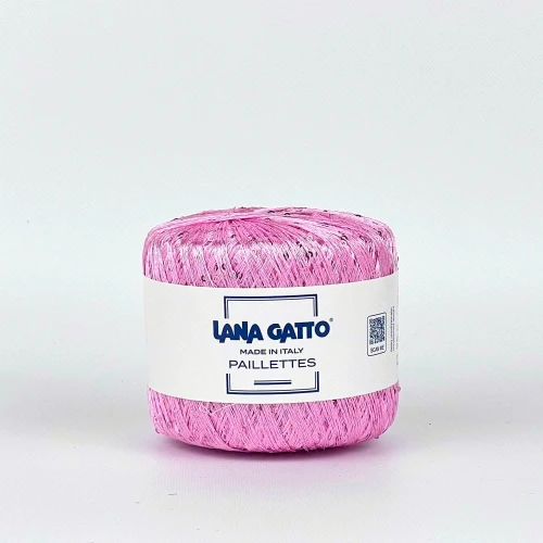 różowa włóczka z cekinami paillettes lana gatto
