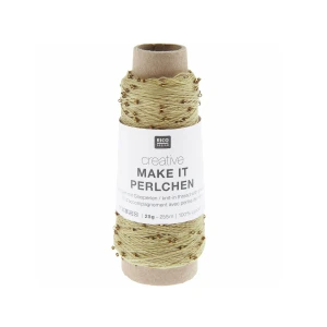 Włóczka Make it Perlchen 005 bursztyn z koralikami 25g ( Rico Design )