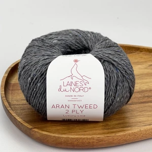 Włóczka Aran Tweed 2PLY 018 ( stalowy ) Laines du Nord