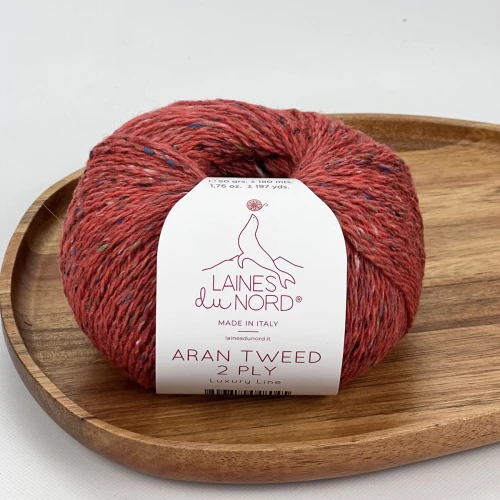 Włóczka Aran Tweed 2PLY 010 ( cegła )