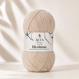 Włóczka Alva 383 Champagne  - szampański 25g ( Filcolana )