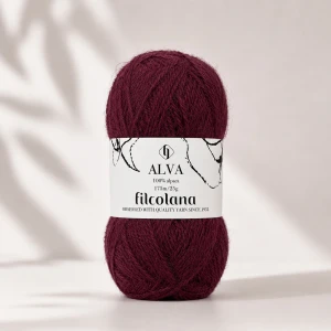 Włóczka Alva 245 Bordeaux - bordowy 25g ( Filcolana )