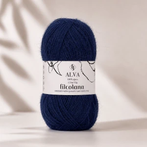 Włóczka Alva 145 Navy Blue - granatowy 25g ( Filcolana )