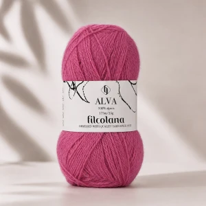 Włóczka Alva 313 Bubblegum - słodki róż 25g ( Filcolana )