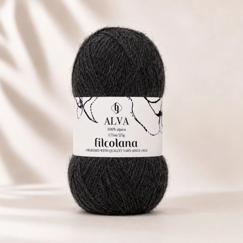 Włóczka Alva 404 Charcoal - 100% alpaka