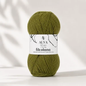 Włóczka Alva 210 Sorrel - zieleń matcha 25g ( Filcolana )