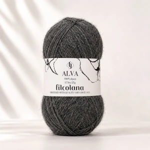 Włóczka Alva 402 Medium Grey  - średni szary 25g ( Filcolana )
