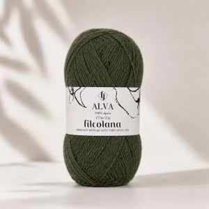 Włóczka Alva 105 Slate Green - leśny mech 25g ( Filcolana )