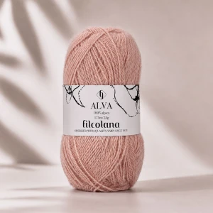 Włóczka Alva 334 Light Blush - delikatny róż 25g ( Filcolana )