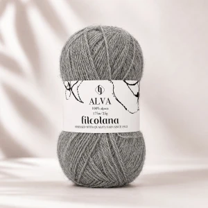 Włóczka Alva 401 Light Grey  - bardzo jasny szary 25g ( Filcolana )