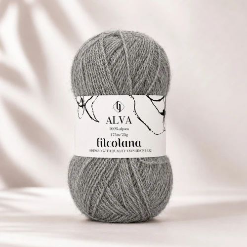 Włóczka Alva 401 Light Grey - bardzo jasny szary 25g