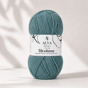 Włóczka Alva 377 Blue Mist  - zgaszony niebieski 25g ( Filcolana )
