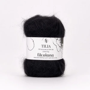 Włóczka Tilia 102 Black -  czarny (Filcolana)