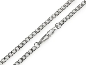 Łańcuch z karabińczykami srebrny 120cm - 9mm