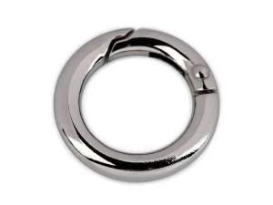 Karabińczyk okrągły do torebek otwierany srebrny 18 mm
