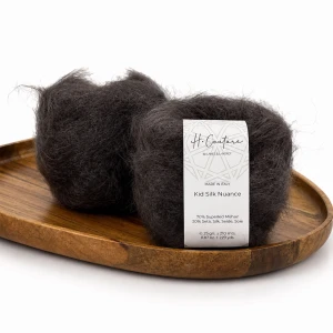 Włóczka Kid Silk Nuance 009 gorzka czekolada ( Laines du Nord )