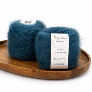 Włóczka Kid Silk Nuance 025 Pawi błękit ( Laines du Nord )