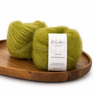 Włóczka Kid Silk Nuance 041 limonka ( Laines du Nord )