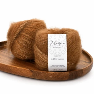 Włóczka Kid Silk Nuance 042 cynamonowy brąz ( Laines du Nord )