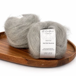 Włóczka Kid Silk Nuance 045 popielaty melanż ( Laines du Nord )