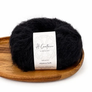 Włóczka Alpaca Soft 02 - czarny ( Laines du Nord )
