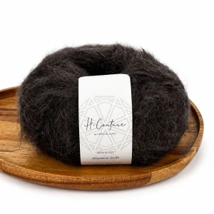 Włóczka Alpaca Soft 03 - czekoladowy brąz ( Laines du Nord )