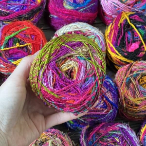Włóczka Sari Silk mulikolor - 1 szt 100% jedwab