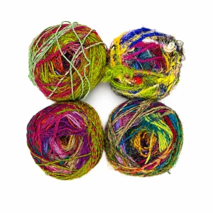 Zestaw Sari Silk Yarn 04 - multikolorowy zestaw czterech włóczek